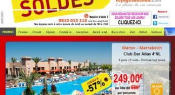 Jusqu’à moins 60% sur les séjours dans les Soldes Voyages Auchan