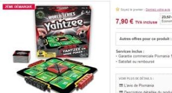 Moins de 8 euros le jeu Yahtzee World Séries (port inclus) au lieu de plus du double