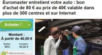 40 euros le bon d’achat Euromaster d’une valeur de 80 euros / de nouveau dispo