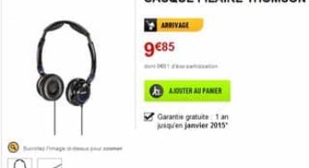 Moins de 10 euros le Casque audio Thomson (vendu entre 25 et 45 euros ailleurs)