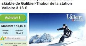 18 euros le Forfait de ski Galibier-Thabor (station Valloire) au lieu de 36 euros