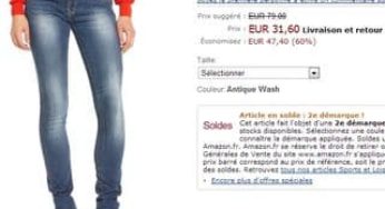 Jean Quiksilver femme 31,60 euros au lieu de 79 euros (port inclus)