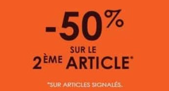 1 article acheté = -50% sur le second chez Jules