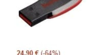 Cle USB Sandisk 64Go Cruzer Blade à 24,90 euros (vente eclair) EPUISÉE