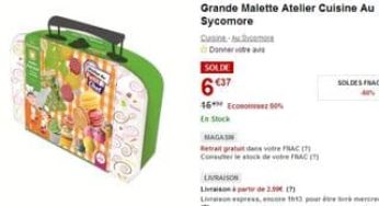 Moins de 7 euros la Grande malette atelier cuisine pour enfants (entre 15 et 30 ailleurs)