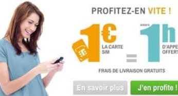 1 heure d’appel pour 1 euro avec la carte Sim prépayée Simyo (livraison gratuite)