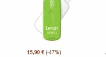 Vente flash : 15,90 euros la Clé USB 3.0 32 Go Lexar Jumpdrive