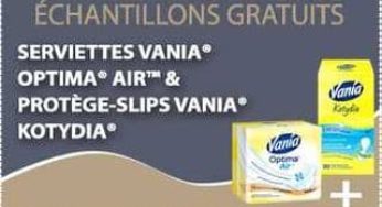 Echantillon Vania gratuit : serviettes hygiénique / protège-slip