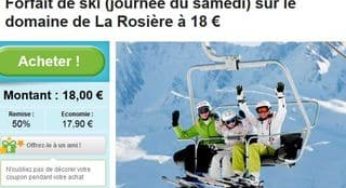 Forfait de ski La Rosière à 18 euros au lieu du double (pour le samedi)