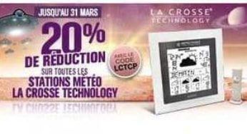 Station Météo pas chère ! 20% de remises supplémentaires sur La Crosse Technology