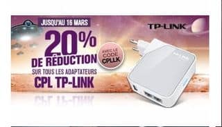 20% supplémentaires sur les adaptateurs CPL TP-LINK (même en promo)