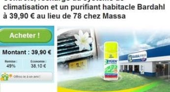 Bon plan climatisation auto : contrôle, recharge + purifiant Bardahl à 39,90 € Centres auto Massa