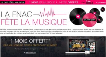 Fête de la Musique : 1 mois de musique gratuite sur Fnac JukeBox pour tout achat sur la FNAC