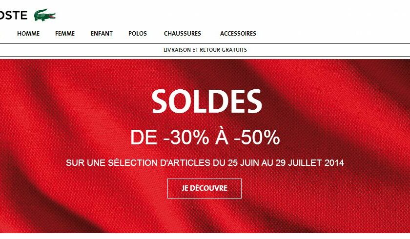 Soldes Lacoste ! Jusqu’à 50% de remise + livraison gratuite