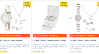 Coffret Femme PIERRE CARDIN de 29 à 49 euros (montre + collier + 2 paires boucles oreilles)