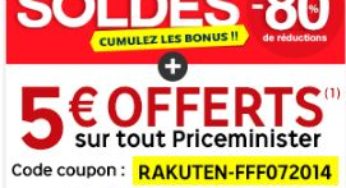 50 euros d’achats = 5 euros de remises immédiates sur Priceminister