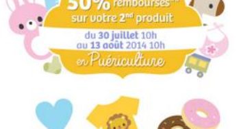 Votre second article Puériculture 50% remboursé CDiscount / dernier jour