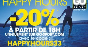 Remise de 20% sur tout Go Sport (uniquement ce soir)