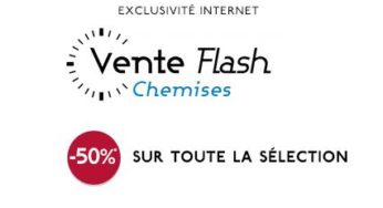 Plus de 300 chemises à moitié prix en vente flash Galeries Lafayette jusqu’à minuit.