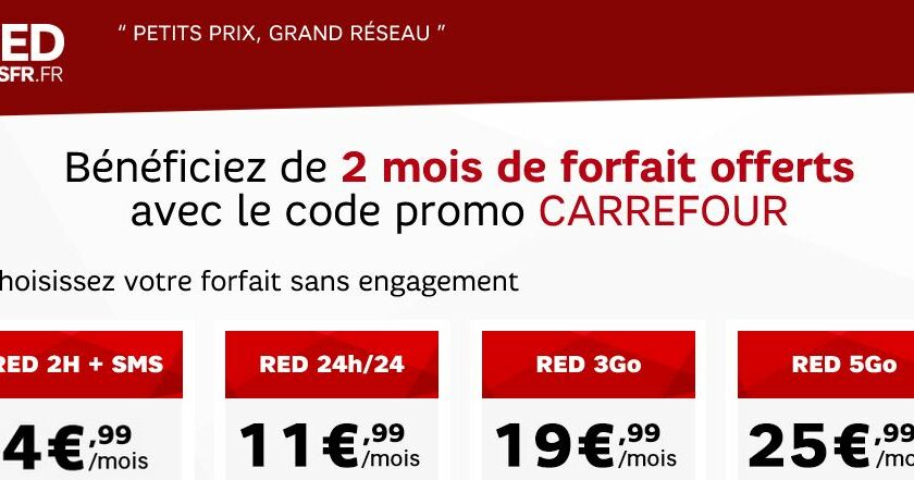 2 mois de forfait SFR RED offerts