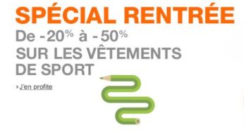 Vêtements de sport ! De 20 à 50% de remises