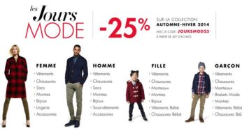 Les Jours Mode : 25% de remise sur des milliers d’article (Amazon / code promo)