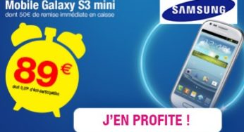 89 euros le smartphone Samsung Galaxy S3 mini (aujourd’hui seulement) / au lieu de 135 euros