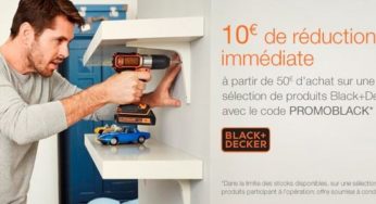 10 euros offerts sur l’outillage électrique Black & Decker (bricolage, jardinage)