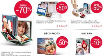 Promotion jusqu’à -70% sur l’espace photo Auchan (livre photo, calendrier, objet photo….)