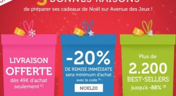 Jusqu’à demain soir : 20% de remise sur Avenue des Jeux (sans minimum) !