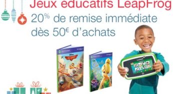 20% de remise immédiate Jeux éducatifs LeapFrog (Tablette LeapPad , lecteur Tag…) / dès 50€