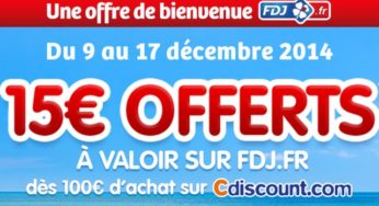 100 euros d’achats sur Cdiscount = 15 euros offerts sur FDJ