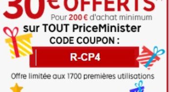 Code promo Priceminister : 30 euros de remise pour 200 euros d’achats (24h)