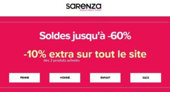 Aujourd’hui : 2 paires achetés = 10% de rabais en plus sur les soldes Sarenza