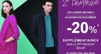 2 articles soldés achetés = 15% supplémentaire sur Galeries Lafayette !