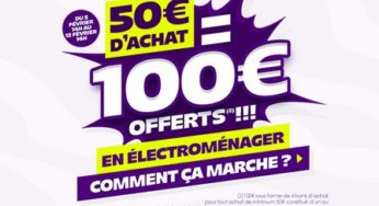 50 euros d’achats d’électroménager = 100 euros en bons d’achats (CDiscount) – dernières heures