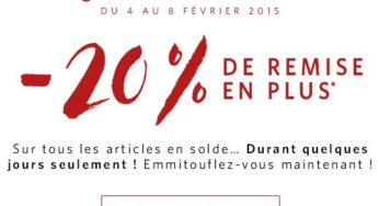 Fin des Soldes Esprit ! 20% supplémentaire sur tout ! (livraison gratuite).