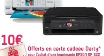 1 imprimante Epson achetée = 10 euros en carte cadeau Darty