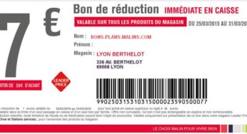 Coupon Leader Price : 7 euros de remises dans votre magasin dès 50 euros d’achat