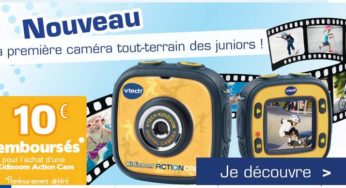 10 euros remboursé sur l’achat d’une Kidizoom Smart Watch ou Kidizoom Action Cam (à partir de 35€ après ODR)