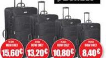 Valises Dunlop à partir de 8,40 euros (49cm = 8,40 euros ; 57cm = 10,80 euros ; 66cm = 13,20 euros ; 76cm = 15,60 euros)