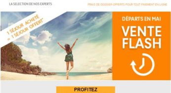 Vente flash Thomas Cook : 1 séjour acheté = 1 séjour offert (départ en mai Canaries, Maroc, Mexique…)