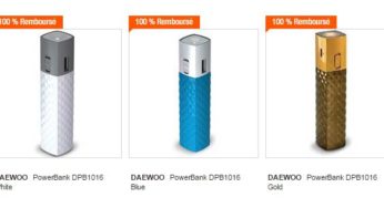 100% remboursé : Batterie portable 2600 mAh + Lampe de poche Daewoo (valeur 19,90 euros)