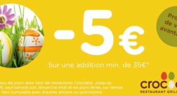 Coupon restaurant Crocodile : 5 euros de remise sur l’addition