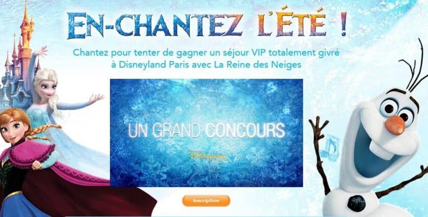 Concours Disneyland Reine des Neiges Fête Givrée