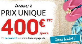 Vente flash : Séjours 7 nuits en Club Lookéa ou Séjours Hôtels à 400 euros (juin, septembre ou octobre)