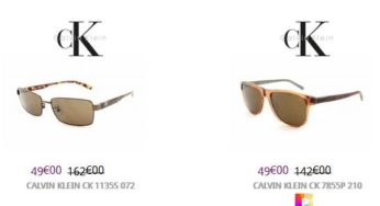 49 euros les lunettes de soleil Calvin Klein (2 modèles aux choix)