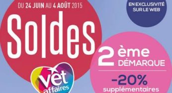 Nouvelle démarque Vet’Affaires ! 20% en plus sur les Soldes