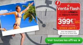 Vente flash Club Lookéa : séjours jusqu’à moins 50% (à partir de 349 euros les 7 nuits en tout inclus)