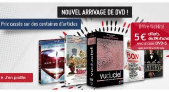 Bon plan DVD : 5 euros de remise dès 29 euros d’achats (même promo)